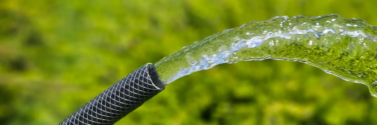 Gartenschlauch mit Wasserstrahl